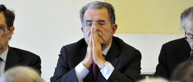 Pd, il flop di Romano Prodi e della bandiera Ue