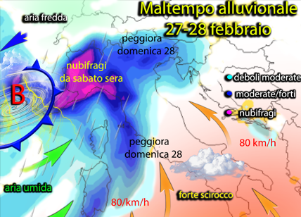 Previsioni meteo: forte maltempo nel Weekend, arriva Golia