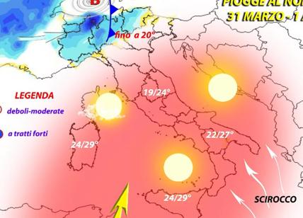 Meteo, piogge al Nord-Ovest e sole altrove. Fino a 29° in Sicilia