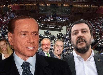 Berlusconi Salvini Meloni Maroni Bossi