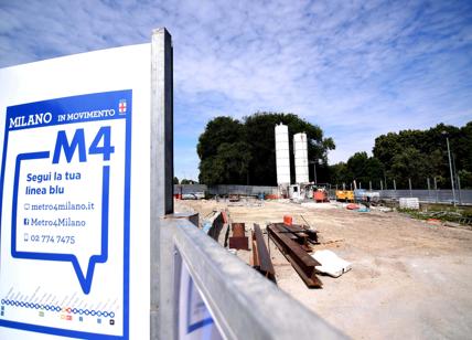 Milano, i cantieri della linea M4 in viale Forlanini Milano, i cantieri della linea M4 in viale Forlanini