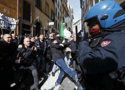 Protesta degli ambulanti a Roma contro la direttiva Bolkestein