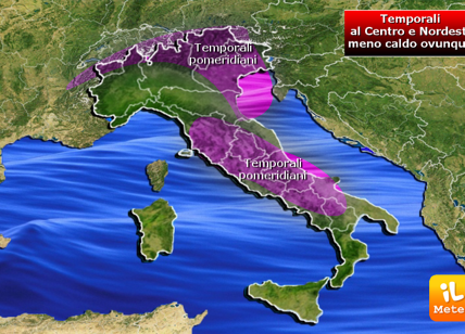 Previsioni meteo, temporali sull’Italia: meno caldo ovunque