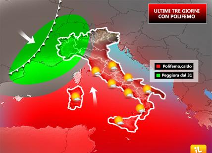 Previsioni meteo: ultimi 3 giorni di Polifemo, poi sarà autunno con Poppea