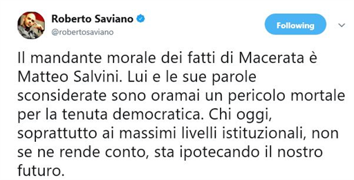 Saviano tweet