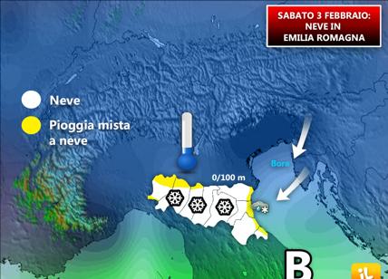 Previsioni meteo: sabato neve diffusa in Emilia Romagna