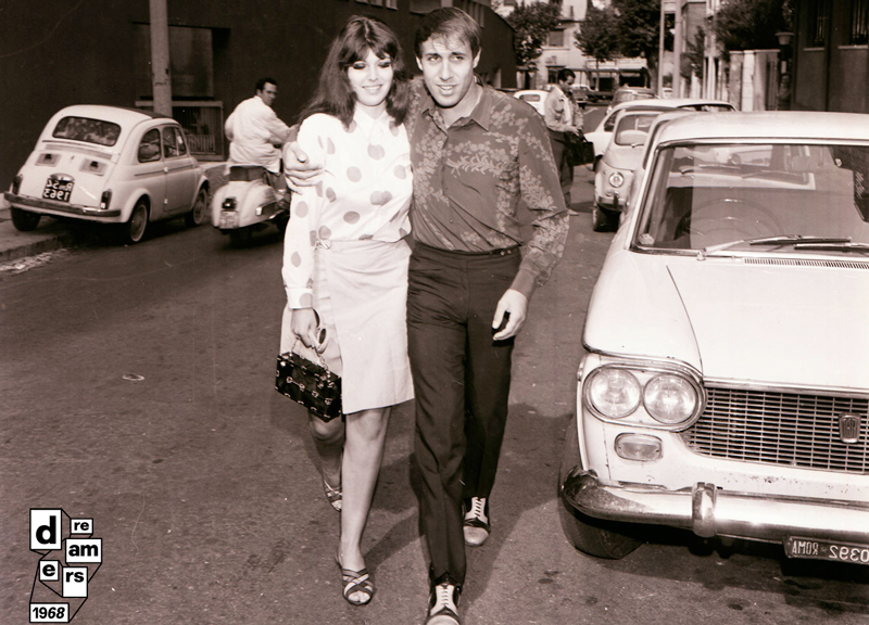 03  DREAMERS 1968 AGI conferenza stampa Adriano Celentano per film Serafino con la moglie Claudia Mori 1 ottobre