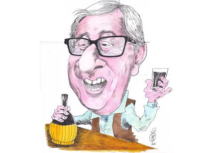 Juncker e il bicchiere, un politico alla Blade Runner. La vignetta