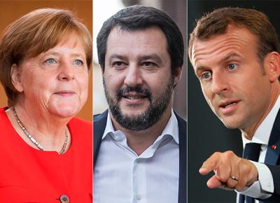 Merkel Savlini Macron ape