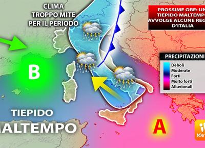 Prossime ore tiepido maltempo 071118
