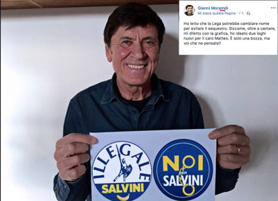gianni morandi matteo salvini facebook