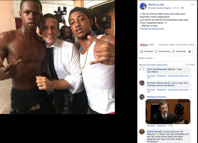 emmanuel macron foto neri marine le pen giorgia meloni