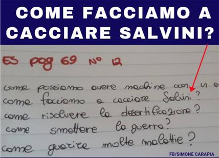 Tema choc. “Come facciamo a cacciare Salvini?”. Salvini: "Abbraccio i bimbi"