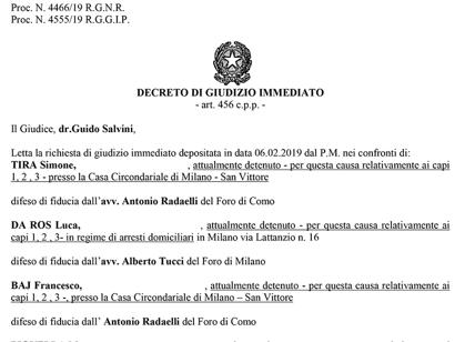 Inter-Napoli, giudizio immediato per 6 ultras. Il decreto del gip