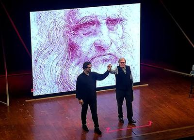 Vittorio Sgarbi e Valentino Corvino leonardo