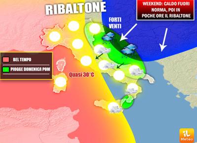 weekend caldo fuori norma poi ribaltone ape