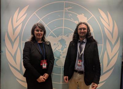 Angela Corbari e Leonardo Alberto Dal Zovo di Studiomapp all'ONU