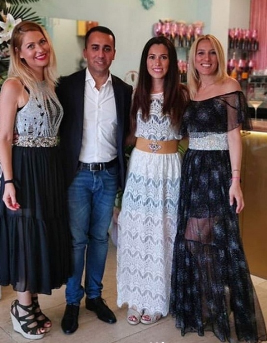 Le sorelle Silvia e Stefania Loriga con Di Maio e la Saba Le sorelle Silvia e Stefania Loriga con Di Maio e la Saba