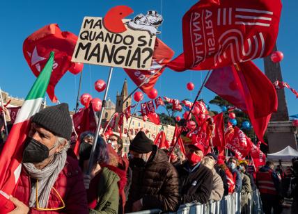 Sciopero generale sindacati Cgil Uil contro manovra governo draghi roma