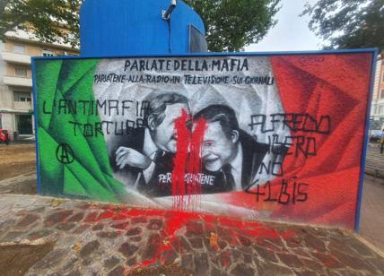 Roma, vandalizzato il murale per Falcone e Borsellino,”Atto inaccettabile”
