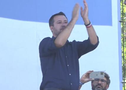 Matteo Salvini comizio a Pontida