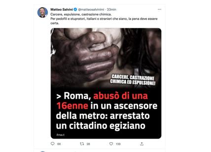 Violenza nella Metro C, Salvini scatenato: “Castrazione chimica ed espulsione”