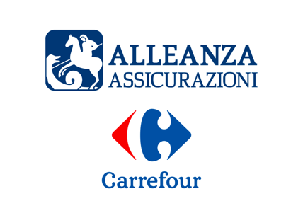 Alleanza Assicurazioni e Carrefour loghi