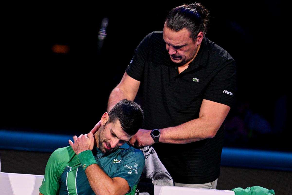 Djokovic massaggio Atp Finals