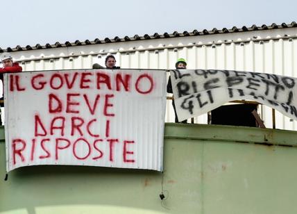  La protesta degli operai a Portovesme
