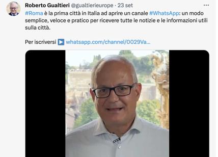WhatsApp Roma Capitale e il test: Gualtieri travolto dalla critiche social