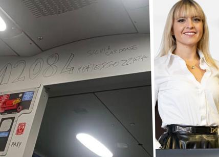 "Silvia Sardone a morte sgozzata": la scritta su un treno