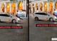 Follia a Roma, si arrampica sul cofano di un taxi in corsa: il video choc