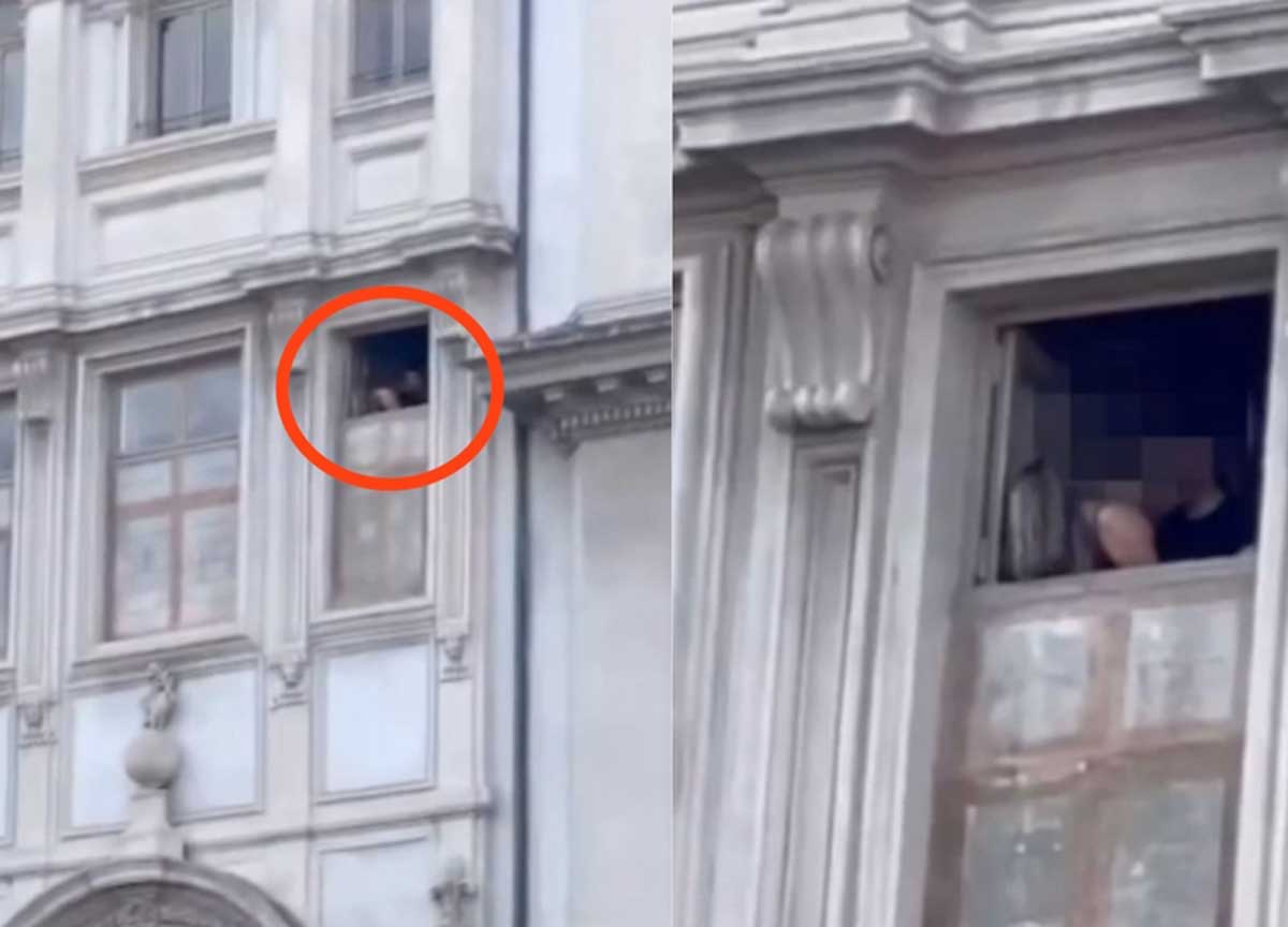 Piazza Navona, coppia fa sesso in finestra: il video spopola sui social