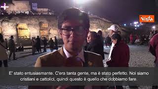 La Via Crucis al Colosseo, le voci dei fedeli: "E' stata una bellissima celebrazione"