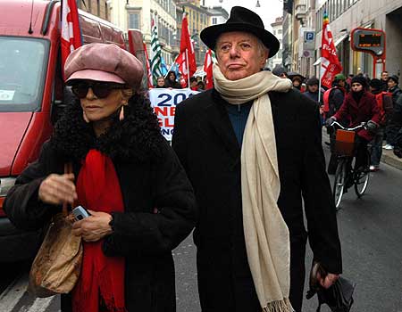 Dario Fo con la moglie Franca Rame Dario Fo con la moglie Franca Rame