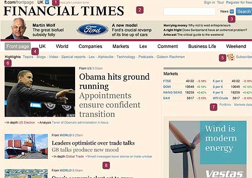 Financial Times nuova home page