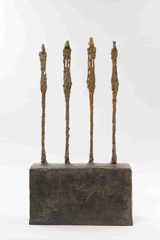 Alberto Giacometti Quattro donne su piedistallo 1950 Bronzo 73,8 x 41,2 x 18,8 cm Collezione Fondation Giacometti, Parigi Alberto Giacometti Quattro donne su piedistallo 1950 Bronzo 73,8 x 41,2 x 18,8 cm Collezione Fondation Giacometti, Parigi