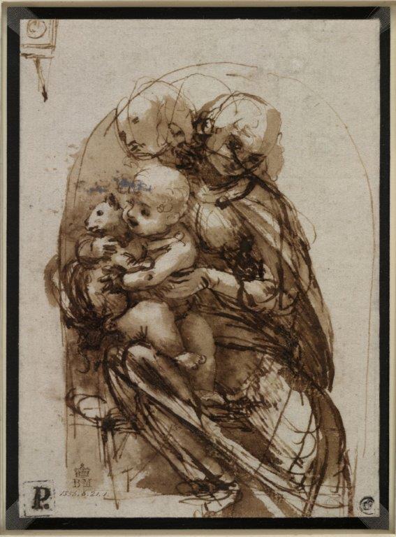 Leonardo da Vinci Madonna col Bambino e un gatto (1478-1481 circa) penna e inchiostro bruno, acquerello su stilo su carta, 132 ✕ 96 mm Londra, The British Museum Leonardo da Vinci Madonna col Bambino e un gatto (1478-1481 circa) penna e inchiostro bruno, acquerello su stilo su carta, 132 ✕ 96 mm Londra, The British Museum