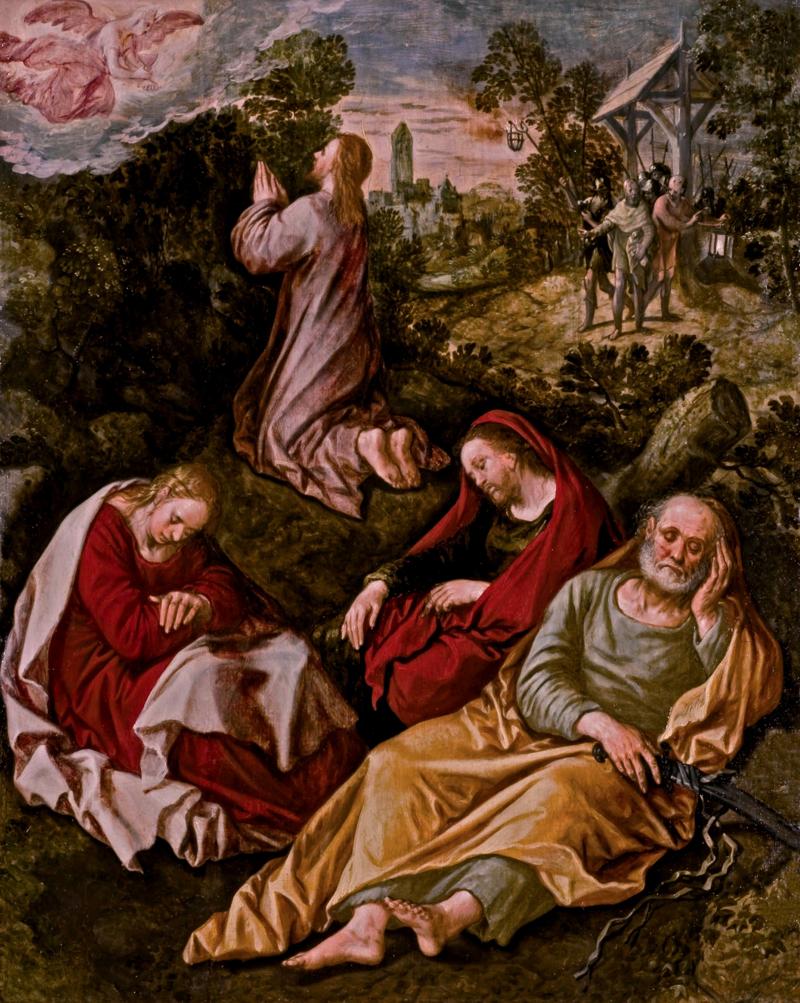 Joachim de Beuckelaer, Cristo nei Getsemani, olio su tavola,1560 ca., cm 83,4x66,1