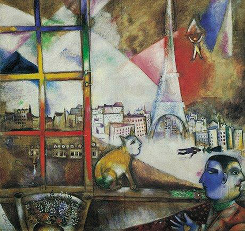Marc Chagall - París a través de la ventana, 1913 - Óleo sobre lienzo Marc Chagall - París a través de la ventana, 1913 - Óleo sobre lienzo
