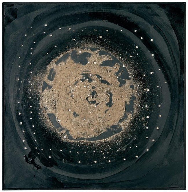 Lucio Fontana Concetto spaziale (51 B 17), 1951 Buchi, olio e sabbia su tela 60 × 59 cm Milano, Fondazione Lucio Fontana © Fondazione Lucio Fontana, Milano