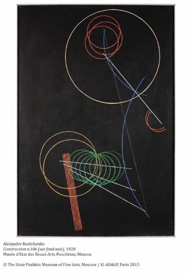 Alexandre Rodtchenko Construction n.106 (sur fond noir),1920 Musée d'Etat des Beaux-Arts Pouchkine, Moscou Alexandre Rodtchenko Construction n.106 (sur fond noir),1920 Musée d'Etat des Beaux-Arts Pouchkine, Moscou