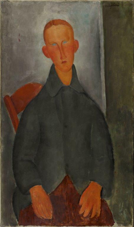 Amedeo Modigliani (Livorno, 1884 – Parigi, 1920) Giovane ragazzo rosso, 1919 olio su tela, cm 92 x 55 Centre Pompidou, Parigi © Centre Pompidou, MNAM-CCI / Bertrand Prévost / Dist. RMN – GP Amedeo Modigliani (Livorno, 1884 – Parigi, 1920) Giovane ragazzo rosso, 1919 olio su tela, cm 92 x 55 Centre Pompidou, Parigi © Centre Pompidou, MNAM-CCI / Bertrand Prévost / Dist. RMN – GP