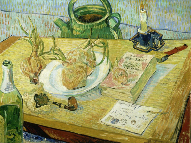 Vincent van Gogh Natura morta con cipolle Olio su tela, cm 49,6 x 64,4 1889 Kröller-Müller Museum, Otterlo © Kröller-Müller Museum, Otterlo Vincent van Gogh Natura morta con cipolle Olio su tela, cm 49,6 x 64,4 1889 Kröller-Müller Museum, Otterlo © Kröller-Müller Museum, Otterlo