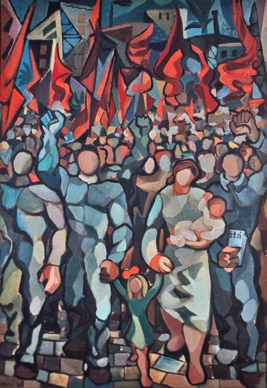 Paolo Ricci Primo maggio 1949 Olio su tela, cm 99 x 69 Suzzara (Mantova), Galleria del Premio Suzzara Paolo Ricci Primo maggio 1949 Olio su tela, cm 99 x 69 Suzzara (Mantova), Galleria del Premio Suzzara