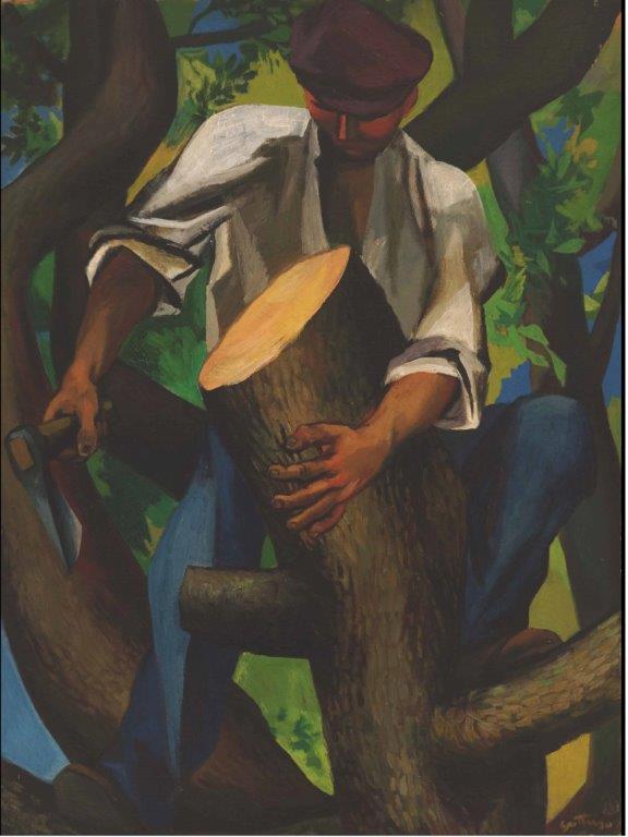 Renato Guttuso Il boscaiolo 1950 Olio su tela, cm 93,2 x 73,8 Suzzara (Mantova), Galleria del Premio Suzzara Renato Guttuso Il boscaiolo 1950 Olio su tela, cm 93,2 x 73,8 Suzzara (Mantova), Galleria del Premio Suzzara