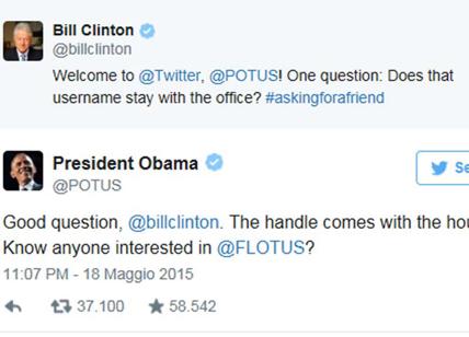 Obama-Bill Clinton, scambio di tweet scherzosi