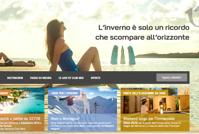Club Med vara la nuova homepage