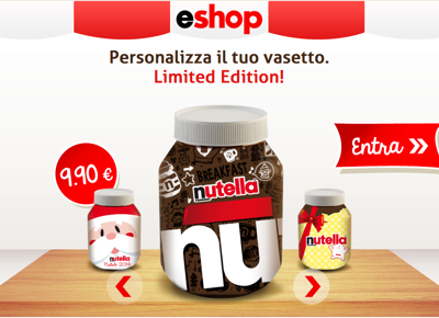 Il vasetto si personalizza on line: il temporary shop di Nutella