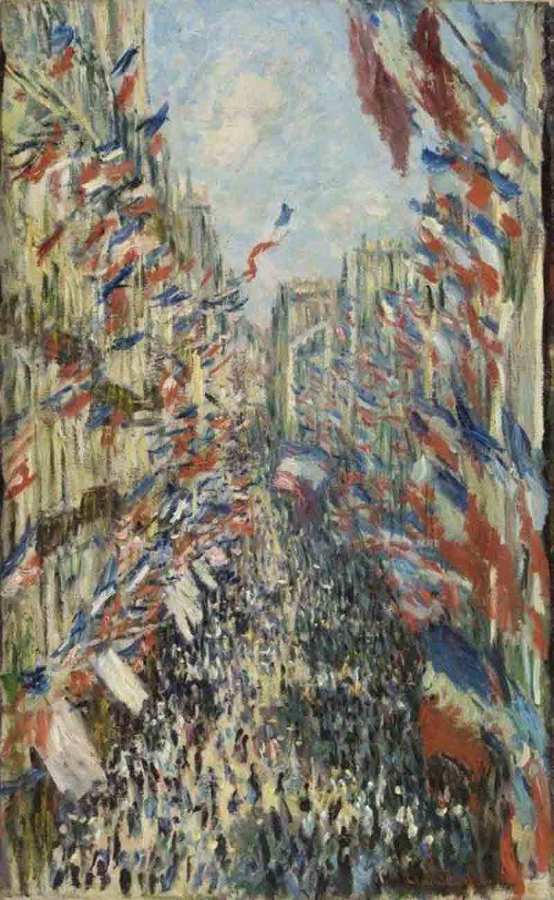 12. Claude Monet, Rue Montorgueil a Parigi. Festa del 30 giugno 1878 (1878) olio su tela; 81x50 cm Parigi, Musée d’Orsay 12. Claude Monet, Rue Montorgueil a Parigi. Festa del 30 giugno 1878 (1878) olio su tela; 81x50 cm Parigi, Musée d’Orsay
